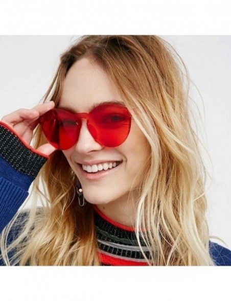 Round Unisex Fashion Candy Colors Round Outdoor Sunglasses Sunglasses - Red - CM190L45DTH $16.41