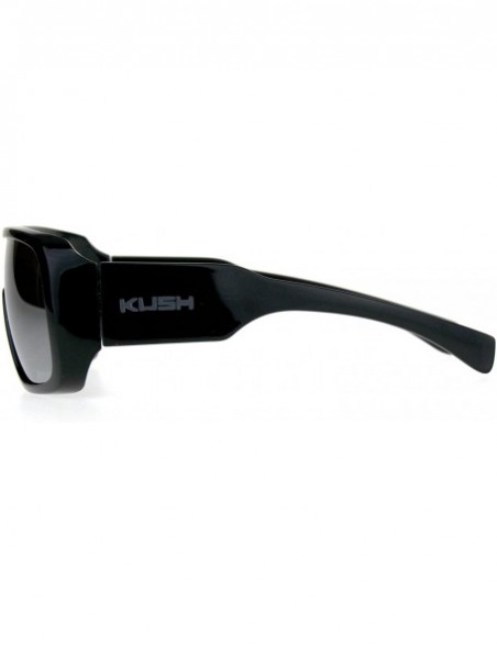 Rectangular Mens Shield Robotic Kush Gangster Plastic Mirrored Sunglasses - Silver Mirror - CV180TE2IX8 $14.29