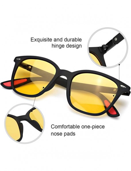 Square Polarized Anti glare Nighttime Glasses Matte - Night-driving Glasses-matte Black - CX18ZLDZH8I $16.91