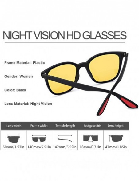 Square Polarized Anti glare Nighttime Glasses Matte - Night-driving Glasses-matte Black - CX18ZLDZH8I $16.91