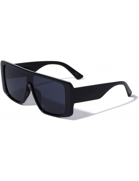 Rectangular Rectangular Flat Top Fashion Sunglasses - Black - CZ196MS5N86 $16.55