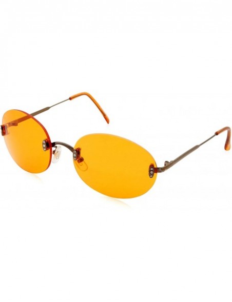 Round Hipster Retro Round Lightweight Rimless Plastic Frame Candy Color Sunglasses for Women - Orange - C618OMDEHDA $11.15