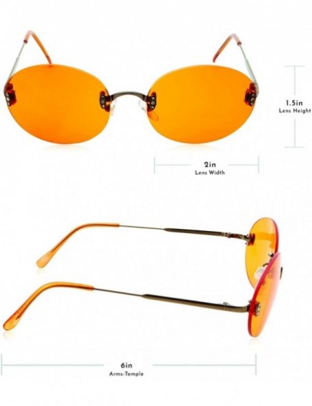 Round Hipster Retro Round Lightweight Rimless Plastic Frame Candy Color Sunglasses for Women - Orange - C618OMDEHDA $11.15