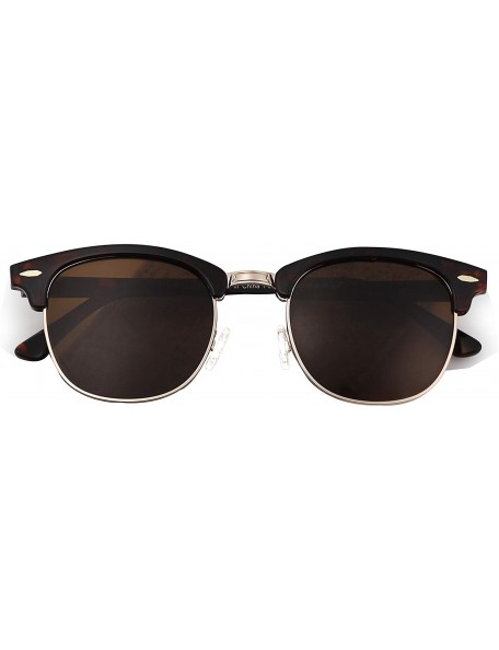 Wayfarer Stylish 80th Retro Unisex Polarized Sunglasses UV400 Classic Vintage Chic - Tortoise-brown - C418DT9GN4Z $10.68