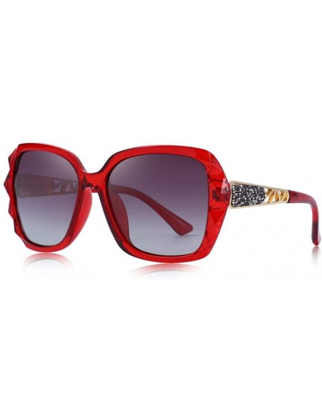 Aviator DESIGN Women Classic Polarized Sunglasses UV400 Protection S6130 C01 Black - C04 Red - CK18XDWTD2X $11.56