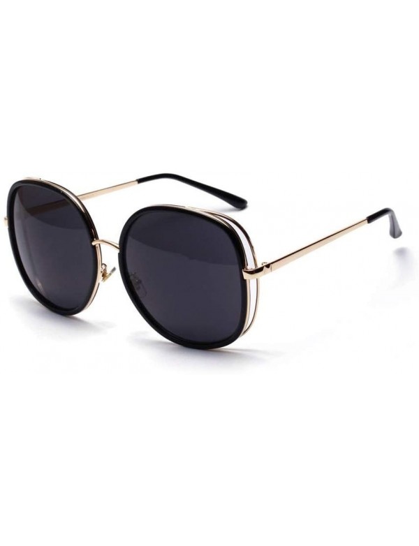Square Unisex Vintage Fashion Large Frame Square Sunglasses Fashion Style UV400 for Women/Men. - Black - CC18XDX5UDK $25.45