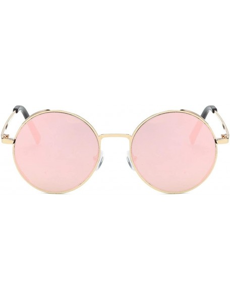 Sport Women Men Fashion Rounded Metal Frame Brand Classic Sunglasses - E - CH180R087CM $7.84