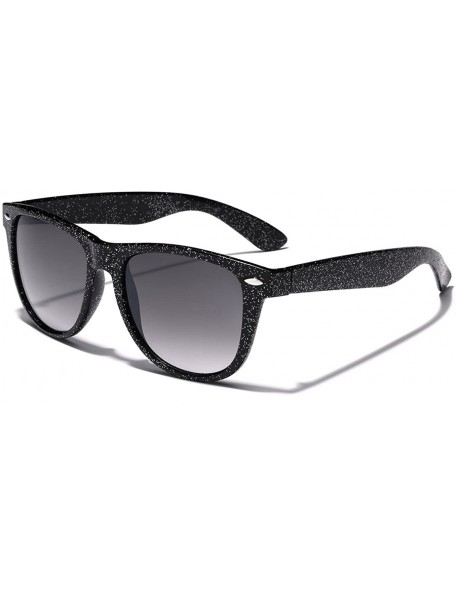 Oversized Colorful Retro Fashion Ladies Glitter Sunglasses - Glitter Black - CO11OXKF4J7 $10.12
