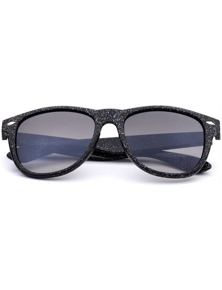 Oversized Colorful Retro Fashion Ladies Glitter Sunglasses - Glitter Black - CO11OXKF4J7 $10.12