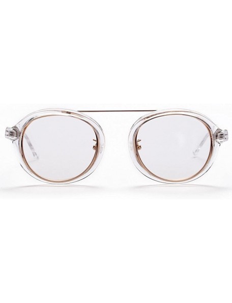 Oversized Women's Retro Cat Eye Oval Shades Frame UV Protection Polarized Sunglasses - Clear - CL18E7L5TDK $10.59