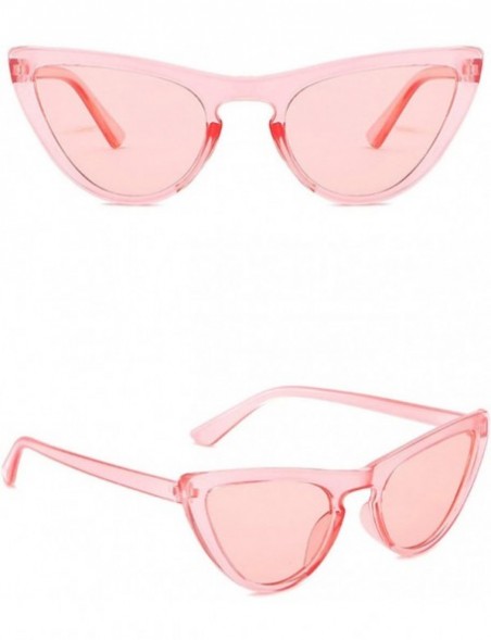 Shield Classic style Cat Eye Sunglasses for Unisex PC Resin UV 400 Protection Sunglasses - Pink - CJ18SARH2AQ $13.76