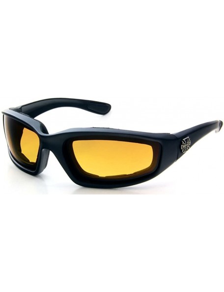 Goggle Chopper Amber Lenses Foam Padded Goggles Sunglasses - CC115W5DXWH $9.42