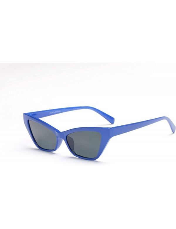 Cat Eye Black Cat Eye Triangle Sunglasses Retro Classic Vintage Design Women's Fashion - Blue - C018S3890WW $9.94