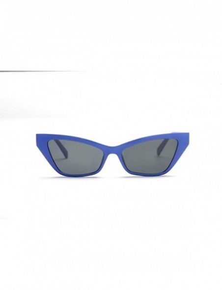 Cat Eye Black Cat Eye Triangle Sunglasses Retro Classic Vintage Design Women's Fashion - Blue - C018S3890WW $9.94