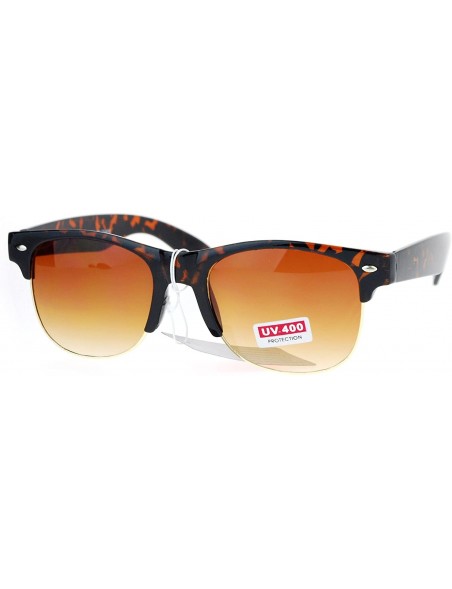 Wayfarer Classic Horned Half Horn Rim Horned Sunglasses - Tortoise - C211ATAQYMT $8.67