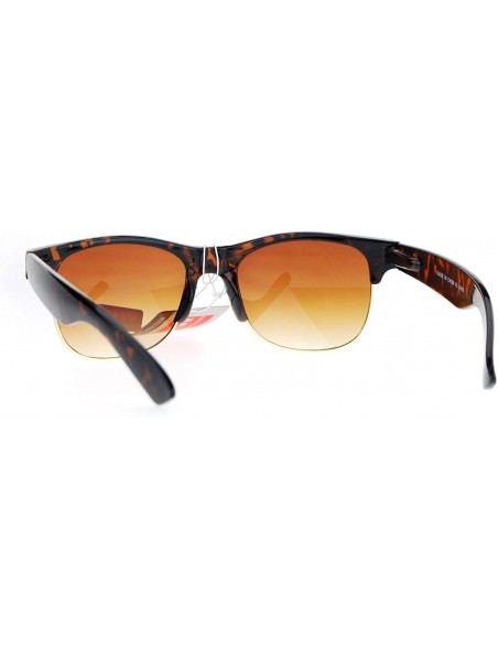 Wayfarer Classic Horned Half Horn Rim Horned Sunglasses - Tortoise - C211ATAQYMT $8.67