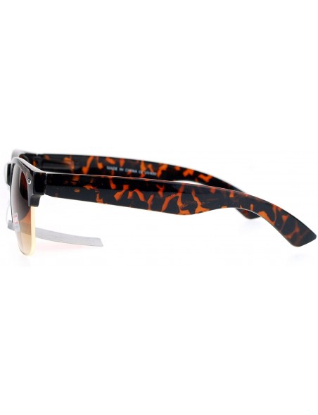 Wayfarer Classic Horned Half Horn Rim Horned Sunglasses - Tortoise - C211ATAQYMT $8.67