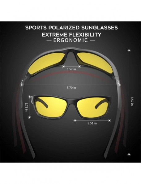 Sport Polarized Sports Sunglasses with UV400 Protection TR90 Unbreakable Frame for Fishing Driving Running Cycling - CV18HADX...