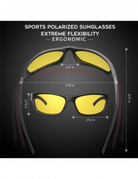 Sport Polarized Sports Sunglasses with UV400 Protection TR90 Unbreakable Frame for Fishing Driving Running Cycling - CV18HADX...