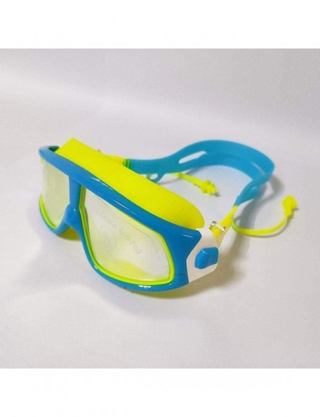 Goggle Youth Children Goggles Children Big Box Swimming Goggles Waterproof Anti-Fog - Lake Water Blue + Yellow - C918YYYTRRQ ...
