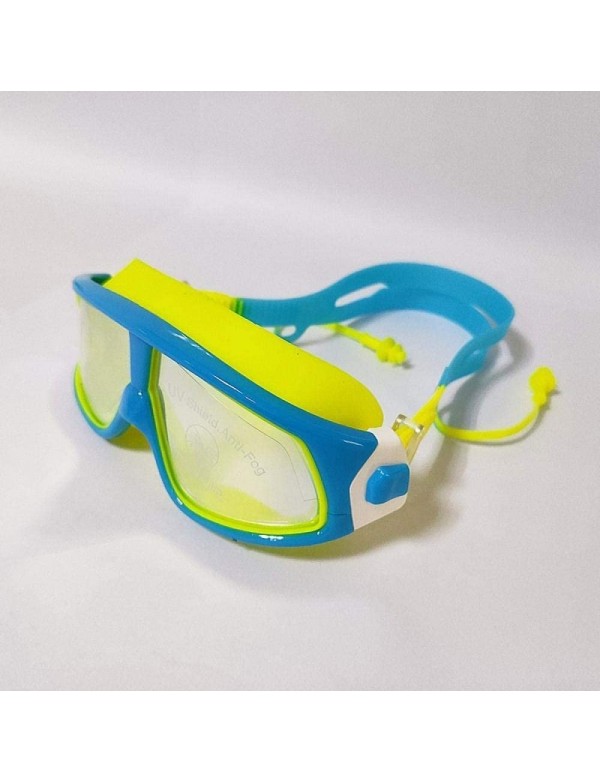 Goggle Youth Children Goggles Children Big Box Swimming Goggles Waterproof Anti-Fog - Lake Water Blue + Yellow - C918YYYTRRQ ...