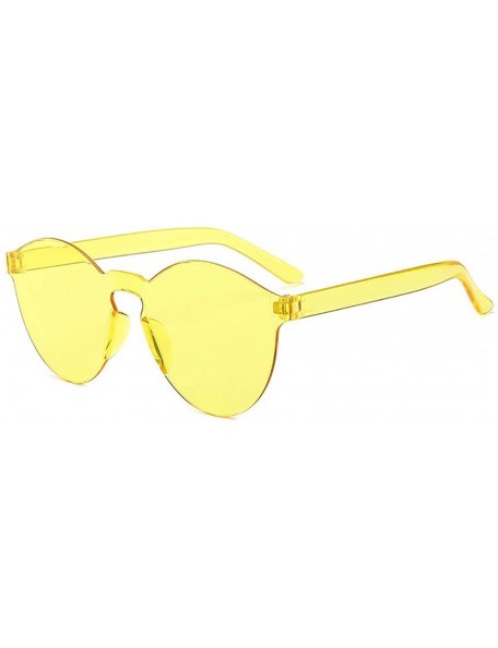 Round Unisex Fashion Candy Colors Round Outdoor Sunglasses Sunglasses - Light Yellow - CD199I4GCX8 $29.82