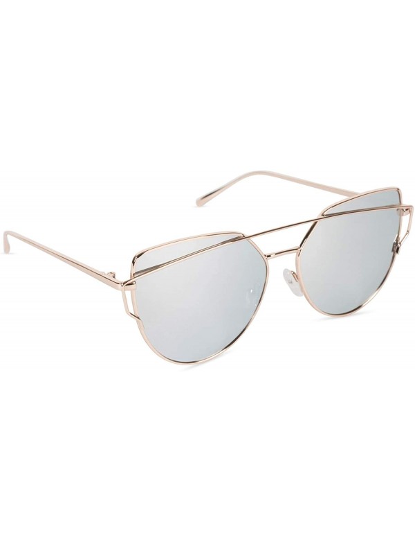 Cat Eye Cat Eye Sunglasses Polarized Cateye - Silver Frame/Silver Lens - CG18CZYGWDD $23.49