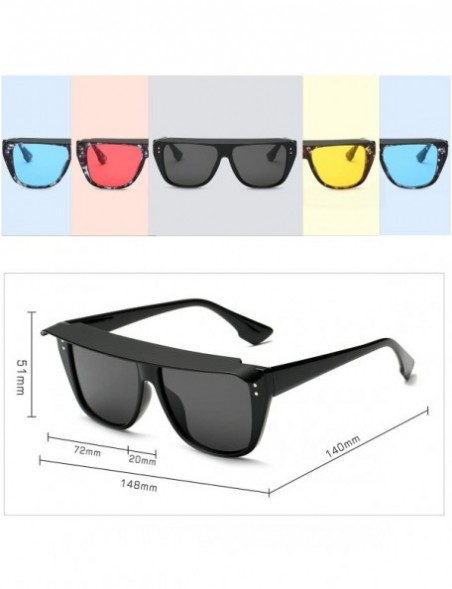 Shield Retro Vintage Shield Flat Lens UV Protection Fashion Sunglasses for Men and Women - Black - CI18IR37UXH $8.13
