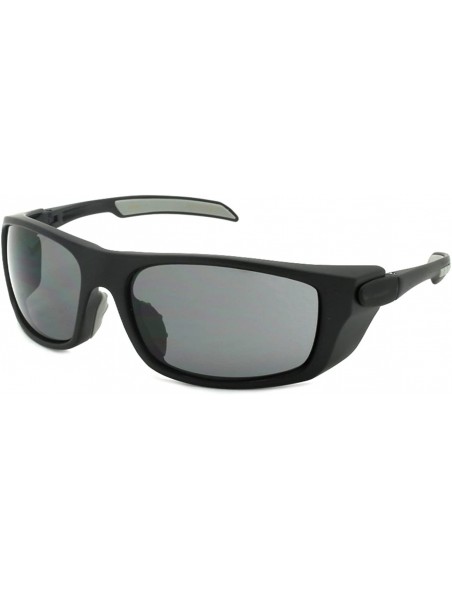 Wrap Premium Wrap Sunglasses with Adjustable Temples 570034 - Matte Black - CK17XSSZKN9 $14.53