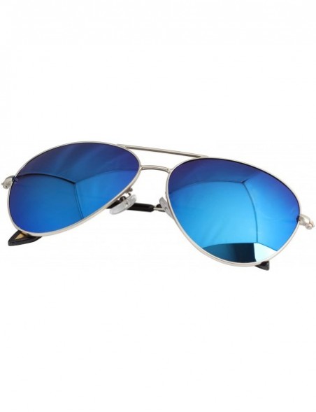 Aviator Unisex Sunglasses Polarized Aviator Women Men Metal UV Protection Blue s866 - CW17YD5RC3R $15.81