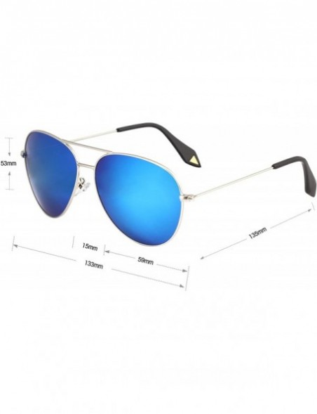 Aviator Unisex Sunglasses Polarized Aviator Women Men Metal UV Protection Blue s866 - CW17YD5RC3R $15.81