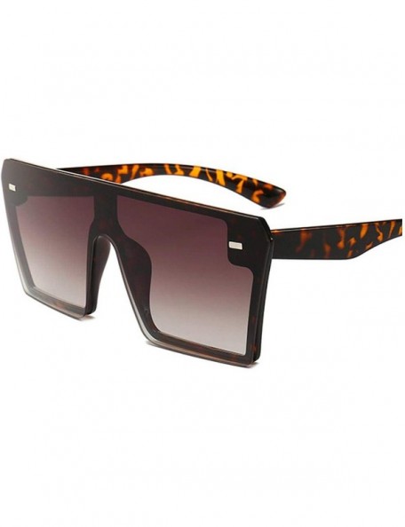 Square Oversized Square Sunglasses Women Luxury Fashion Flat Top Clear Lens One Piece Men Gafas Shade Mirror UV400 - 2 - C319...