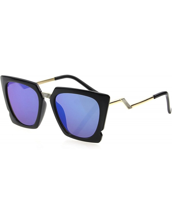 Oversized Designer Oversized Men Women Sunglasses UV400 Protection 508 - Black - CL12FODNNUD $28.24