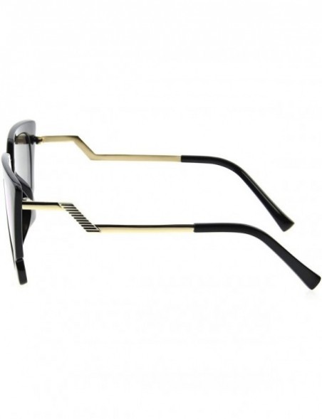 Oversized Designer Oversized Men Women Sunglasses UV400 Protection 508 - Black - CL12FODNNUD $28.24