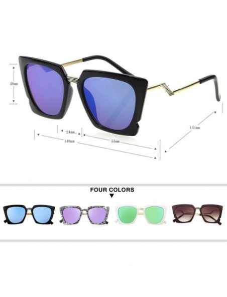 Oversized Designer Oversized Men Women Sunglasses UV400 Protection 508 - Black - CL12FODNNUD $28.24