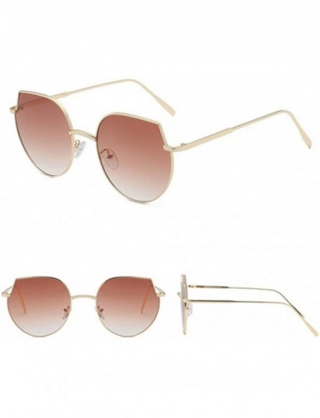 Oversized Women's Polarized Sunglasses Glasses Vintage Retro - Irregular Shape Mirrored Sunglasses for Women Flat - D - CA190...