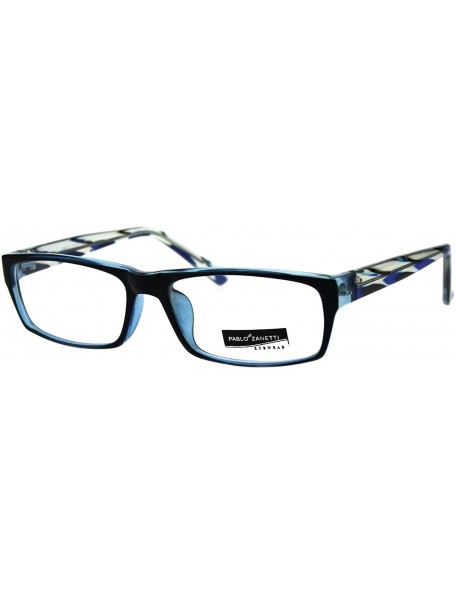 Rectangular Clear Lens Glasses Unisex Fashion Rectangular Frame Eyeglasses - Black Blue - CF18RADASZ9 $10.30