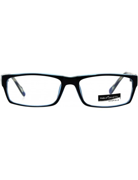 Rectangular Clear Lens Glasses Unisex Fashion Rectangular Frame Eyeglasses - Black Blue - CF18RADASZ9 $10.30