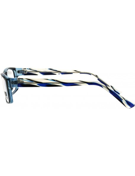 Rectangular Clear Lens Glasses Unisex Fashion Rectangular Frame Eyeglasses - Black Blue - CF18RADASZ9 $10.30