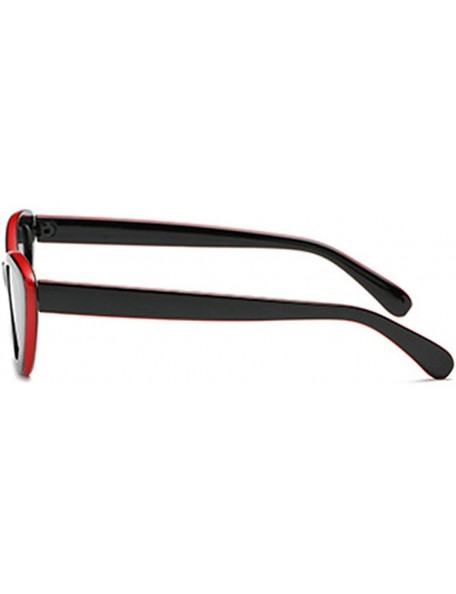 Round Fashion Oval Round Retro Sun glasses Color Plastic Lenses Sunglasses - Red Black - C918NLSCI34 $11.70