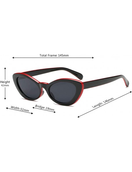 Round Fashion Oval Round Retro Sun glasses Color Plastic Lenses Sunglasses - Red Black - C918NLSCI34 $11.70