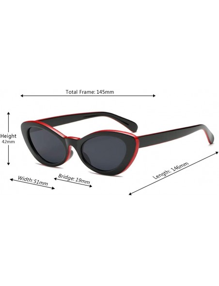 Round Fashion Oval Round Retro Sun glasses Color Plastic Lenses Sunglasses - Red Black - C918NLSCI34 $11.70