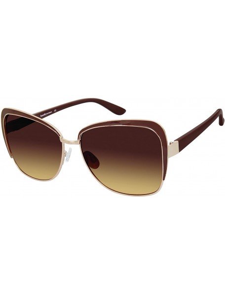 Cat Eye Women's Ld243 Cat-Eye Sunglasses - Gold /Brown - CC180NL7XXG $49.52