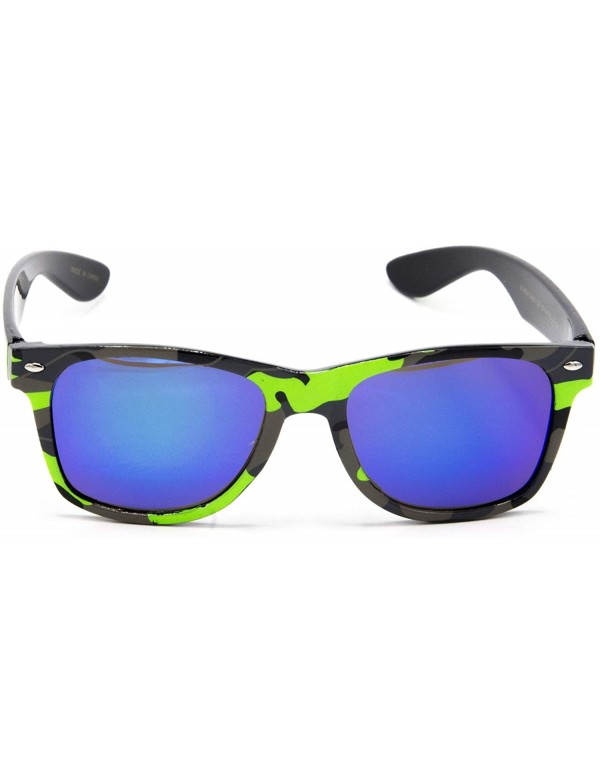 Wayfarer Designer Fashion Sunglasses For Men Women - UV400 Retro Sun Glasses - Camouflage - Green - CZ18QC6KCXG $7.15