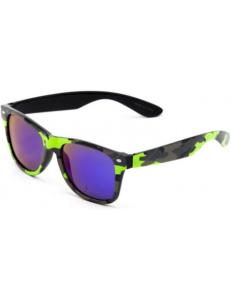 Wayfarer Designer Fashion Sunglasses For Men Women - UV400 Retro Sun Glasses - Camouflage - Green - CZ18QC6KCXG $7.15