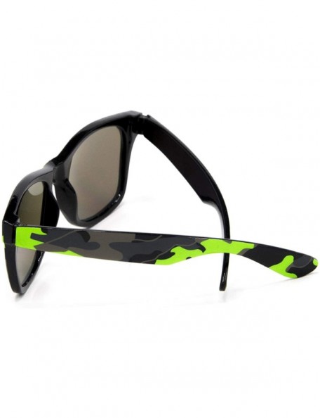 Wayfarer Designer Fashion Sunglasses For Men Women - UV400 Retro Sun Glasses - Camouflage - Green - CZ18QC6KCXG $7.15