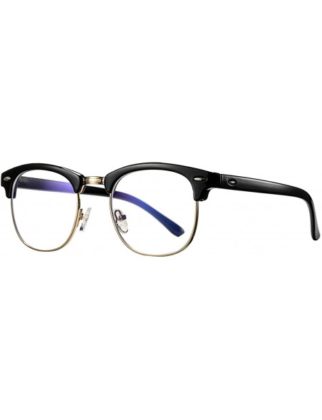 Wayfarer Classic Semi Rimless Polarized Sunglasses with Metal Rivets - A0 Anti-blue Light Lens - C118QYWG6E4 $10.28