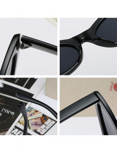 Sport Men and women Oval Sunglasses Fashion Simple Sunglasses Retro glasses - Sand Black - CS18LL0HQU4 $11.44