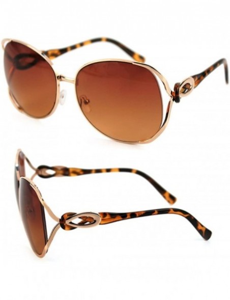 Oversized Fashion Diva Metal Frame Butterfly Oversized Sunglasses P4112 - Gold - CR17YQQ30H3 $11.61