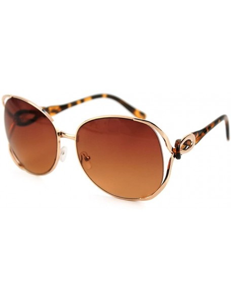 Oversized Fashion Diva Metal Frame Butterfly Oversized Sunglasses P4112 - Gold - CR17YQQ30H3 $11.61